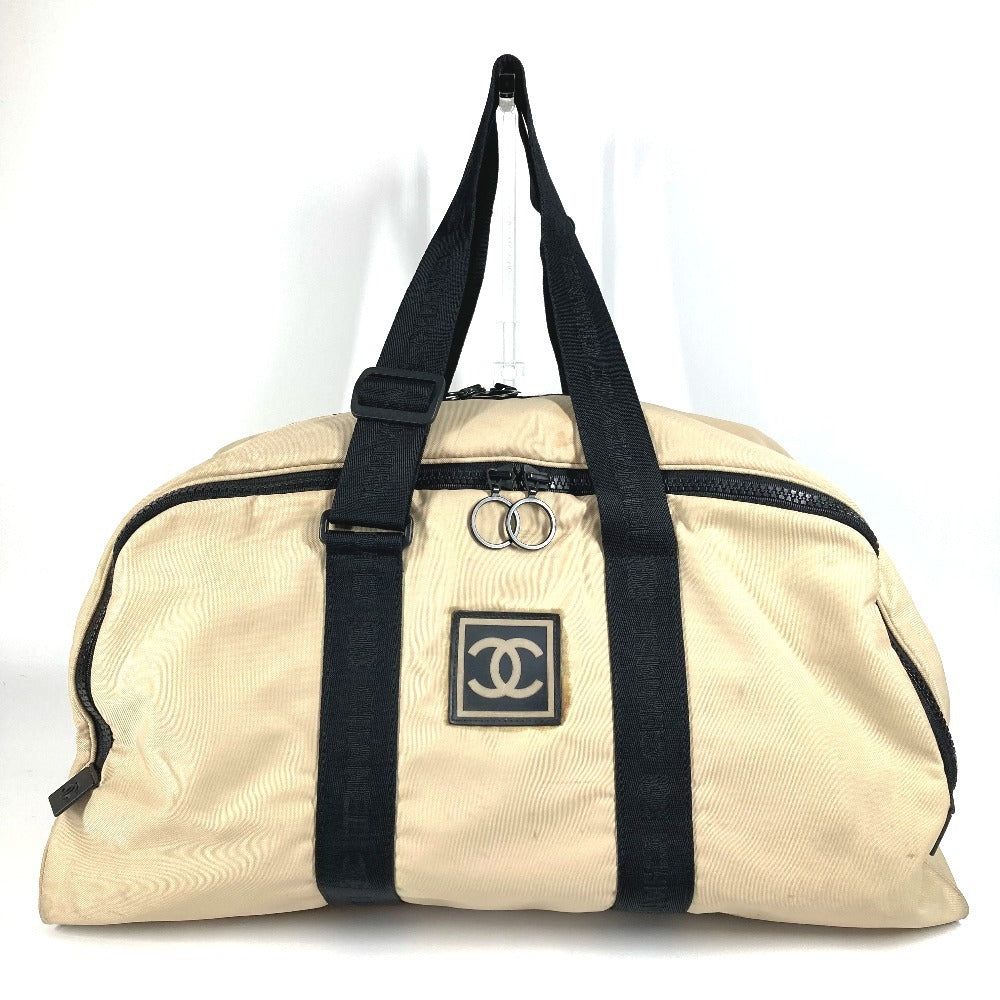 CHANEL スポーツ sports CC ココマーク ロゴ ハンドバッグ カバン 旅行バッグ トラベルバッグ ボストンバッグ ナイロンキャンバス ユニセックス ベージュ