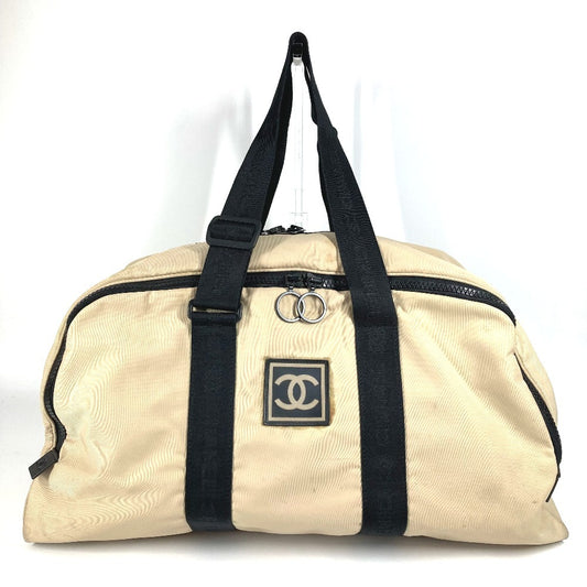 CHANEL スポーツ sports CC ココマーク ロゴ ハンドバッグ カバン 旅行バッグ トラベルバッグ ボストンバッグ ナイロンキャンバス ユニセックス ベージュ