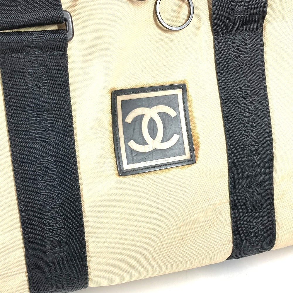 CHANEL スポーツ sports CC ココマーク ロゴ ハンドバッグ カバン 旅行バッグ トラベルバッグ ボストンバッグ ナイロンキャンバス ユニセックス ベージュ
