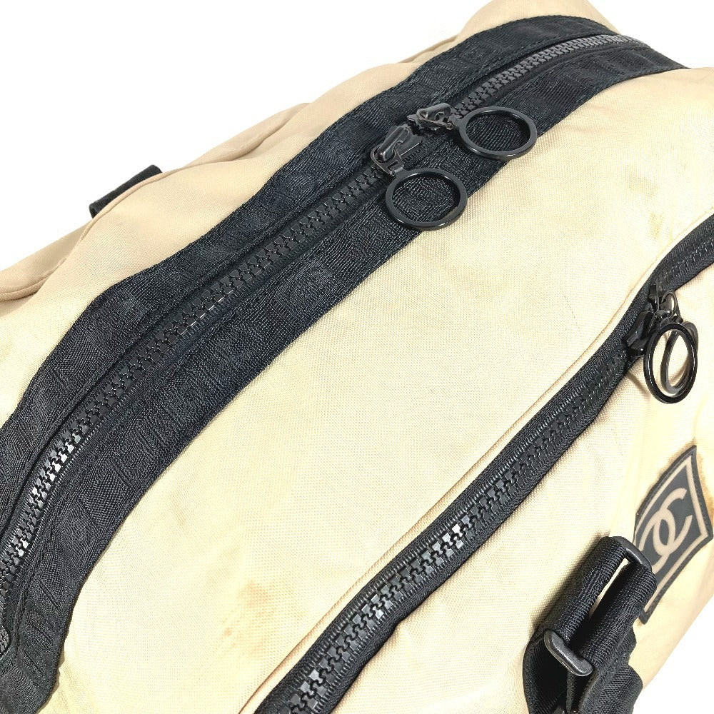 CHANEL スポーツ sports CC ココマーク ロゴ ハンドバッグ カバン 旅行バッグ トラベルバッグ ボストンバッグ ナイロンキャンバス ユニセックス ベージュ