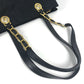 VERSACE Vintage Logo Sunburst Tote Bag with Chain Strap, Shoulder Bag, Nylon/Leather, Unisex, Black