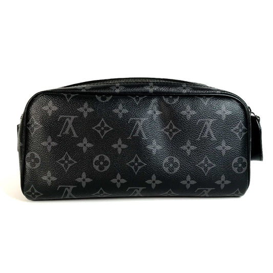 LOUIS VUITTON M46354 モノグラムエクリプス ドップ・キット クラッチバッグ 持ち手つき カバン ポーチ セカンドバッグ キャンバス メンズ ブラック