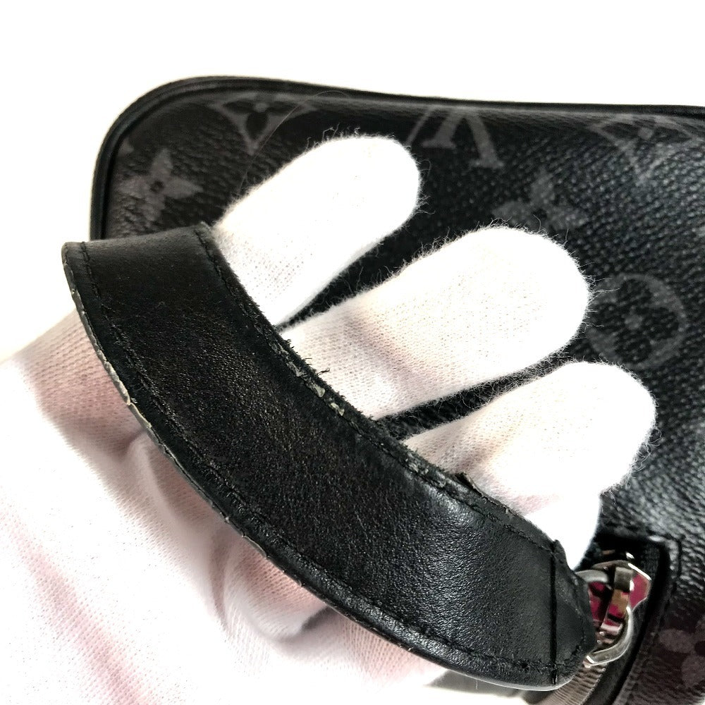 LOUIS VUITTON M46354 Monogram Eclipse Dopp Kit Clutch Bag with Handle, Canvas, Men's, Black