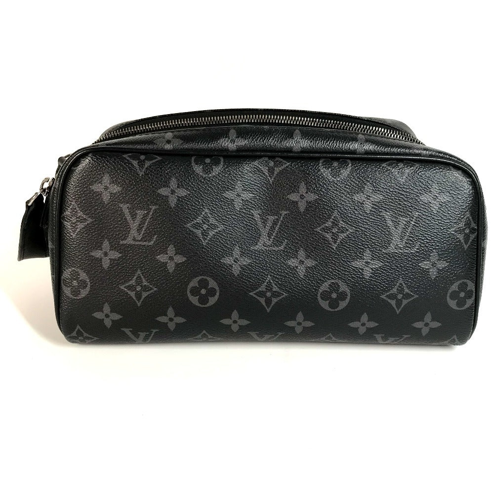 LOUIS VUITTON M46354 Monogram Eclipse Dopp Kit Clutch Bag with Handle, Canvas, Men's, Black