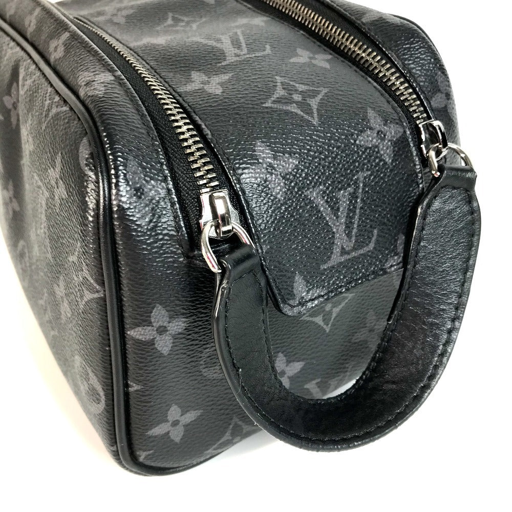 LOUIS VUITTON M46354 Monogram Eclipse Dopp Kit Clutch Bag with Handle, Canvas, Men's, Black