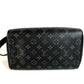 LOUIS VUITTON M46354 Monogram Eclipse Dopp Kit Clutch Bag with Handle, Canvas, Men's, Black