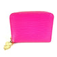 LOUIS VUITTON M14144 Japan-exclusive Epi Leather Zippy Coin Purse by Takashi Murakami. This wallet features a round zipper and is crafted from Epi leather. It's a cute pink design.