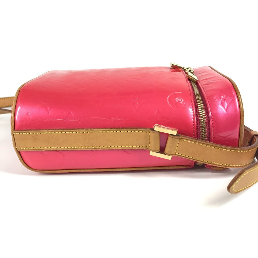 LOUIS VUITTON M91259 Monogram Vernis Sullivan Vertical Pochette Shoulder Bag in Monogram Vernis Canvas, Women's, Fuchsia Pink