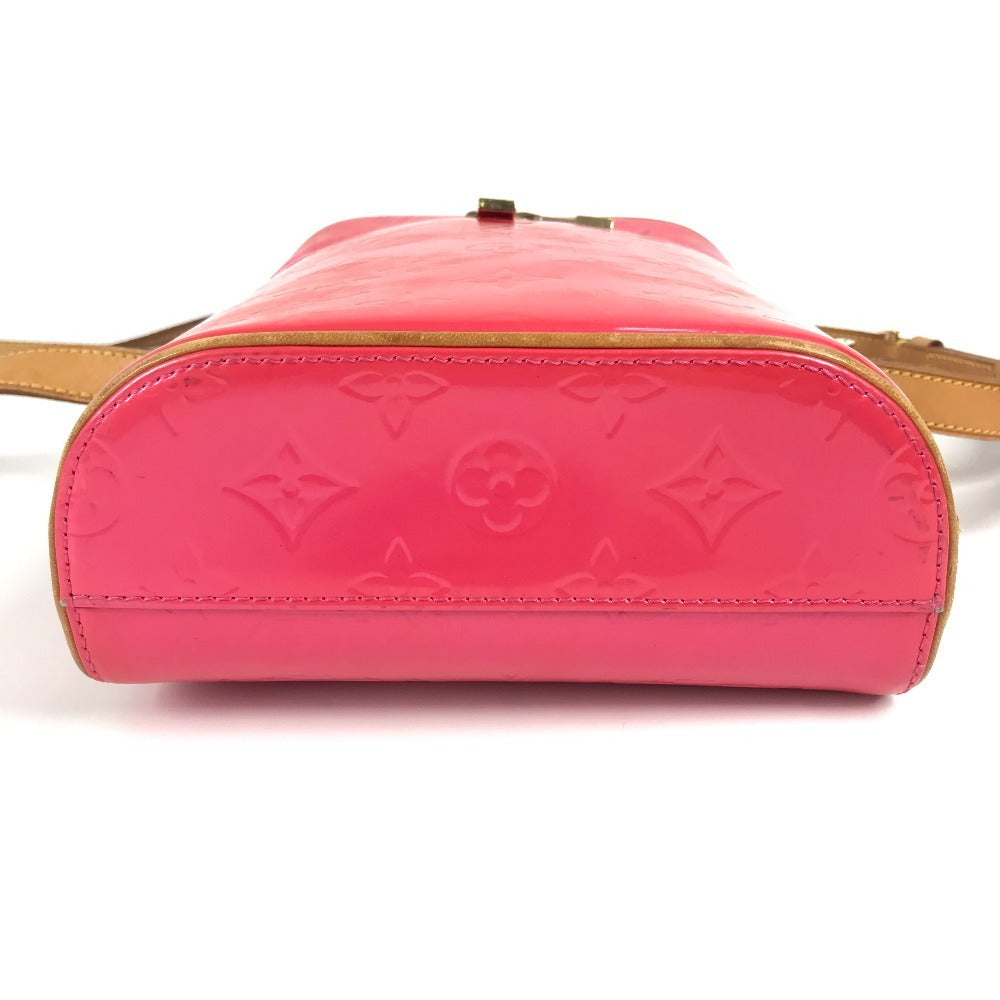 LOUIS VUITTON M91259 Monogram Vernis Sullivan Vertical Pochette Shoulder Bag in Monogram Vernis Canvas, Women's, Fuchsia Pink