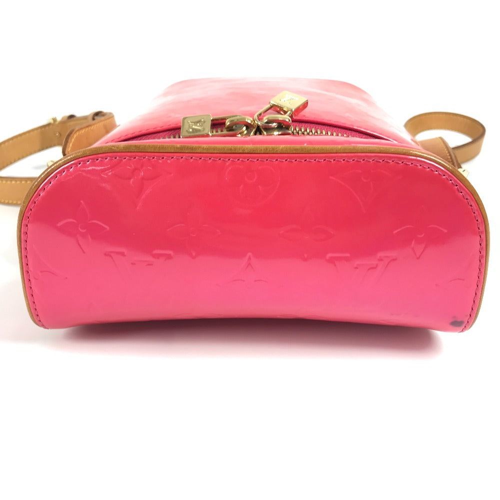 LOUIS VUITTON M91259 Monogram Vernis Sullivan Vertical Pochette Shoulder Bag in Monogram Vernis Canvas, Women's, Fuchsia Pink