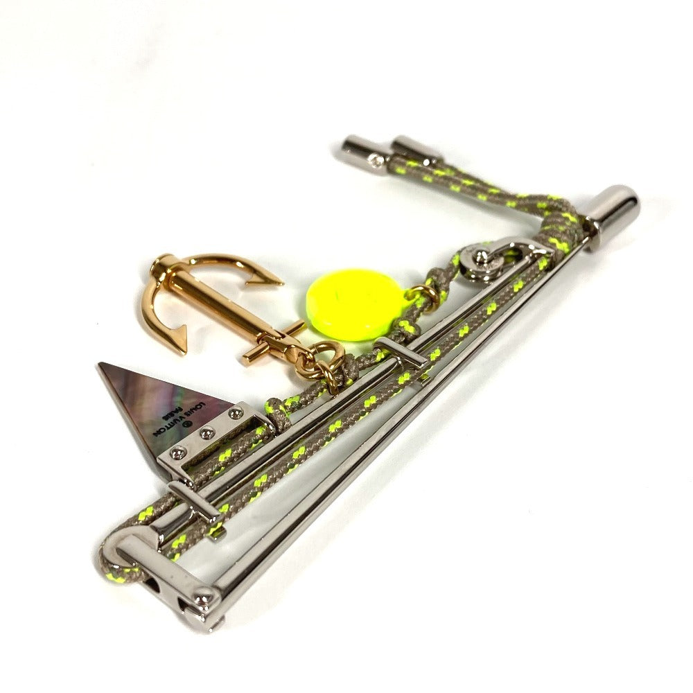 LOUIS VUITTON Rope LV Logo Pin Brooch, Metal, Unisex, Silver