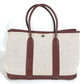 HERMES Garden Party TPM Tote Bag/Handbag in Toile H, Wine Red, for Women