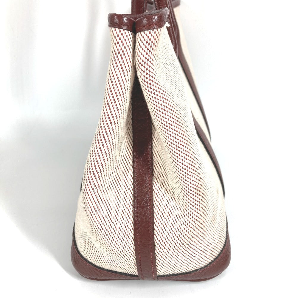 HERMES Garden Party TPM Tote Bag/Handbag in Toile H, Wine Red, for Women