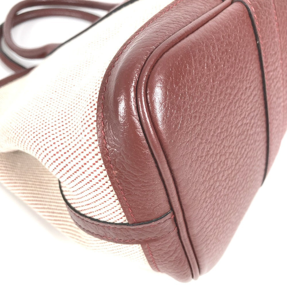 HERMES Garden Party TPM Tote Bag/Handbag in Toile H, Wine Red, for Women