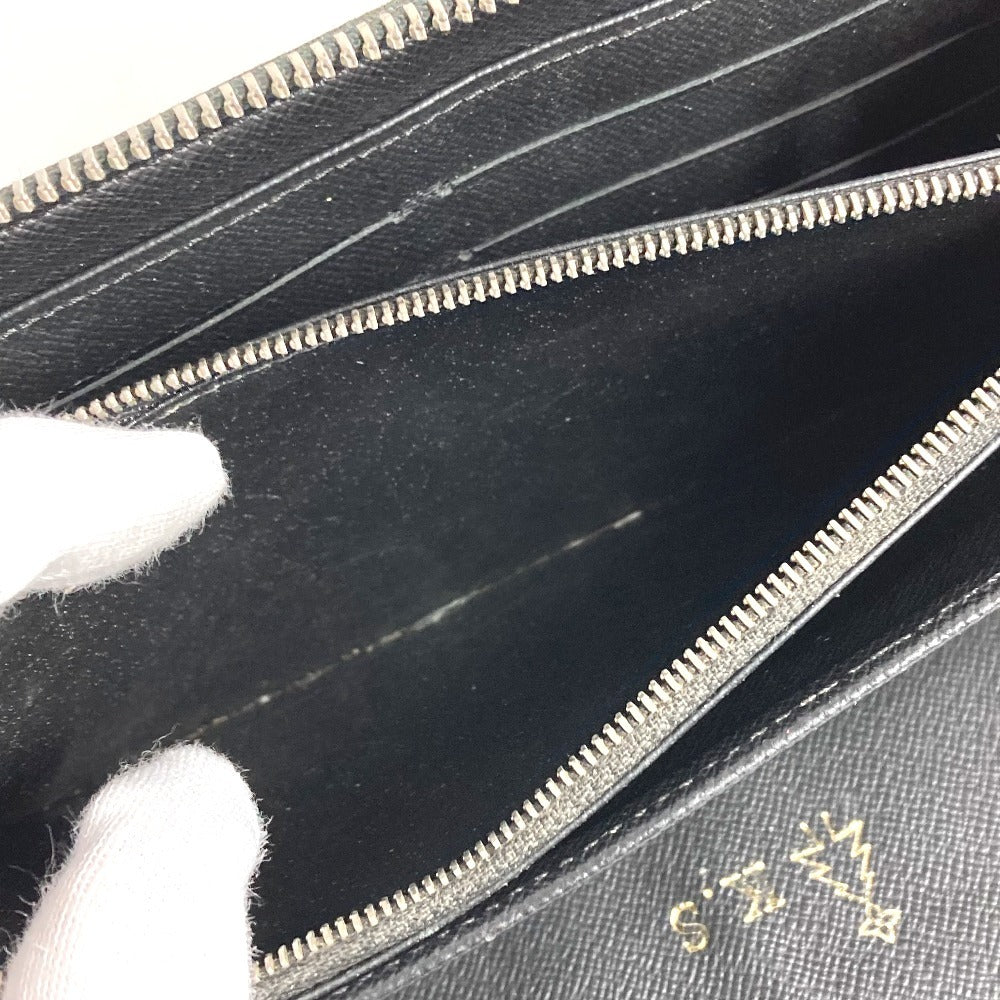 LOUIS VUITTON N60153 Damier Graphite Canvas Zippy Organizer NM Long Wallet with LV Alps Patch, Round Zipper, Unisex, Black