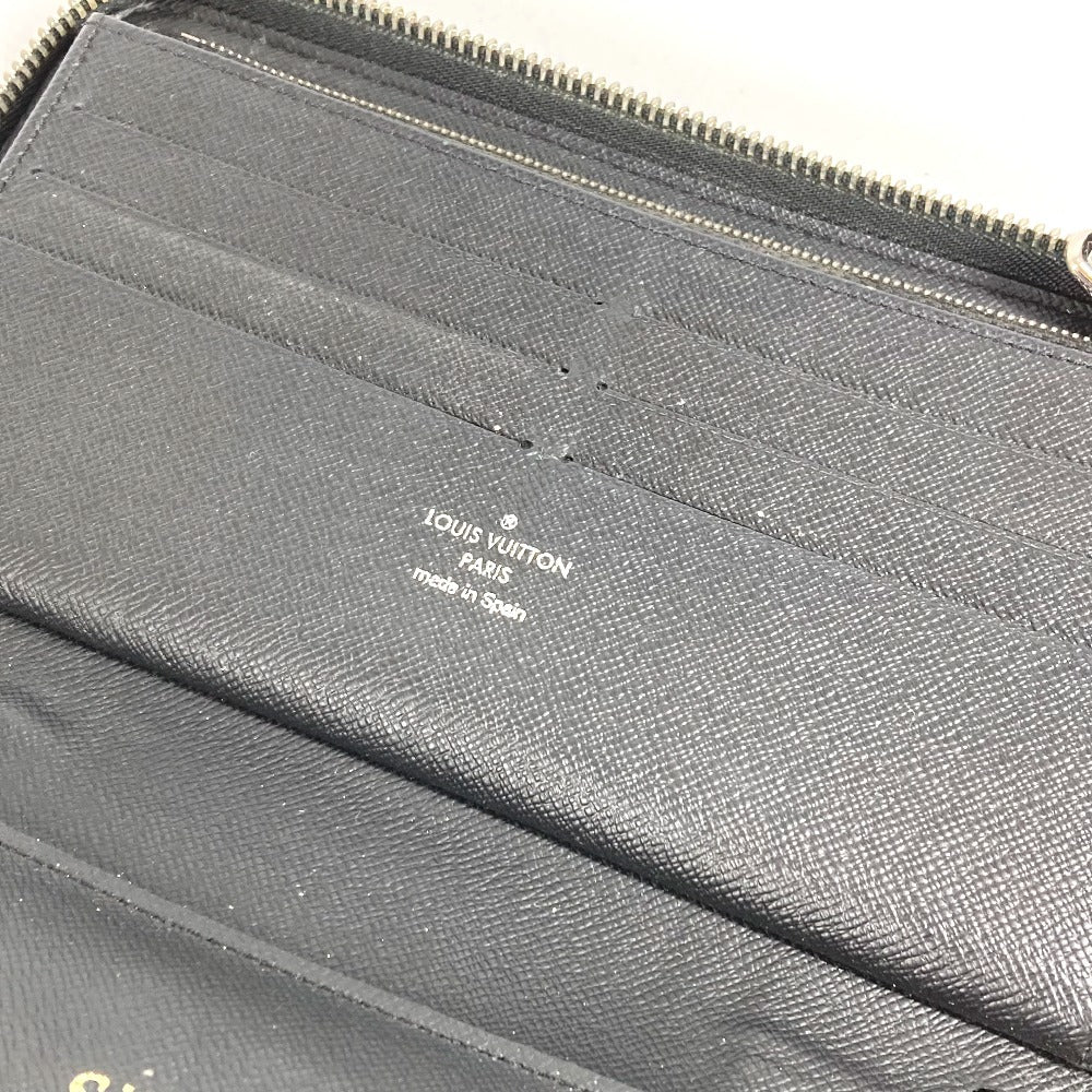 LOUIS VUITTON N60153 Damier Graphite Canvas Zippy Organizer NM Long Wallet with LV Alps Patch, Round Zipper, Unisex, Black