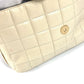 CHANEL CC ココマーク チョコバー バイカラー 斜め掛け カバン フラップ ポシェット ショルダーバッグ レザー レディース ホワイト