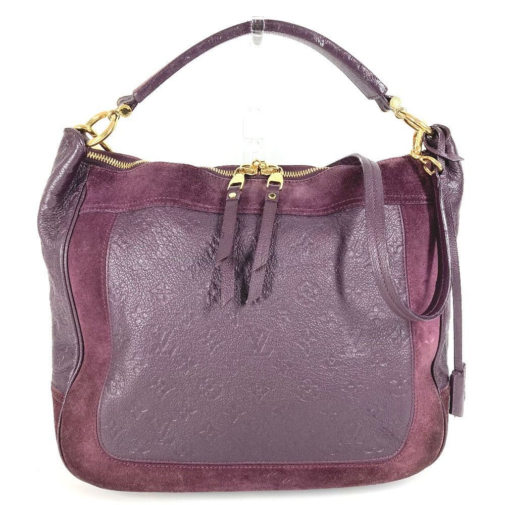 LOUIS VUITTON M40583 Monogram Empreinte Oda Shoes PM Shoulder Tote Bag in Monogram Empreinte Leather, Purple.