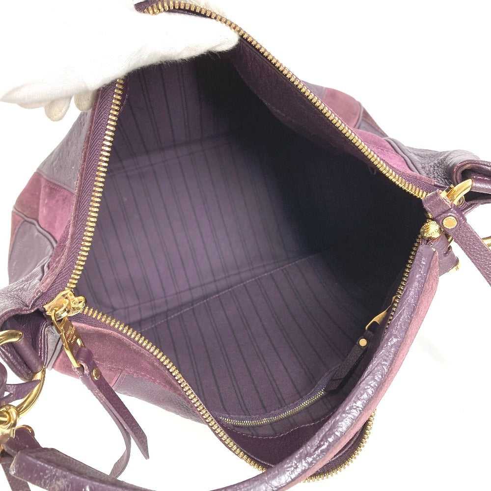 LOUIS VUITTON M40583 Monogram Empreinte Oda Shoes PM Shoulder Tote Bag in Monogram Empreinte Leather, Purple.