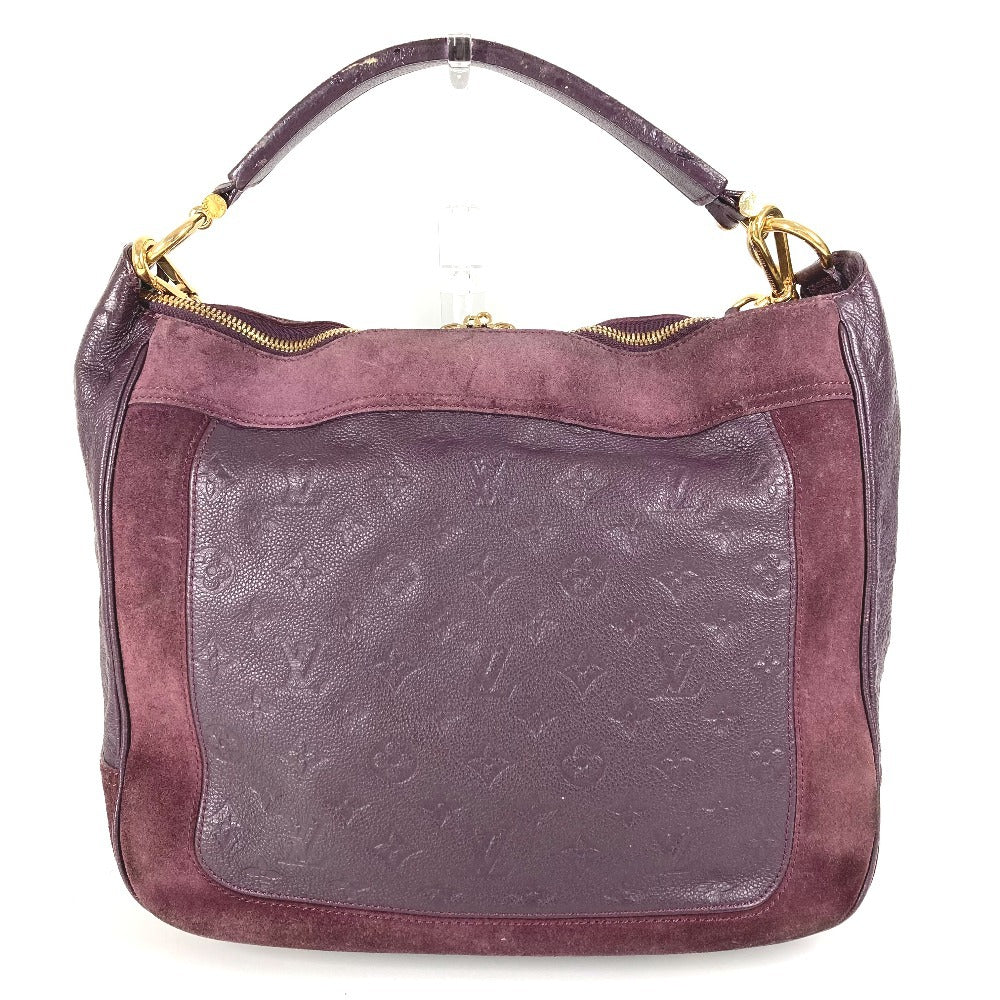 LOUIS VUITTON M40583 Monogram Empreinte Oda Shoes PM Shoulder Tote Bag in Monogram Empreinte Leather, Purple.