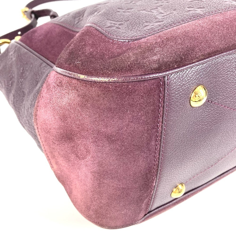 LOUIS VUITTON M40583 Monogram Empreinte Oda Shoes PM Shoulder Tote Bag in Monogram Empreinte Leather, Purple.