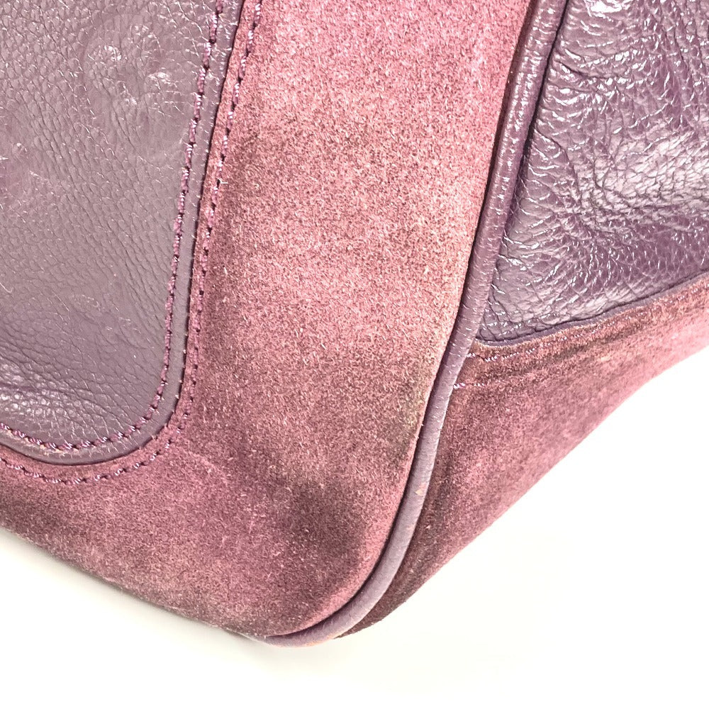 LOUIS VUITTON M40583 Monogram Empreinte Oda Shoes PM Shoulder Tote Bag in Monogram Empreinte Leather, Purple.