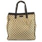 GUCCI 152601 GG Logo Vertical Tote Bag, Shoulder Bag, GG Canvas/Leather, Unisex, Beige