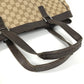 GUCCI 152601 GG Logo Vertical Tote Bag, Shoulder Bag, GG Canvas/Leather, Unisex, Beige