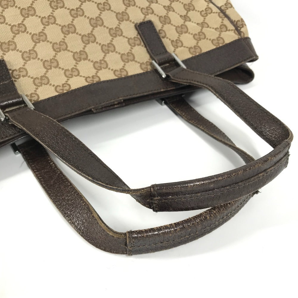 GUCCI 152601 GG Logo Vertical Tote Bag, Shoulder Bag, GG Canvas/Leather, Unisex, Beige