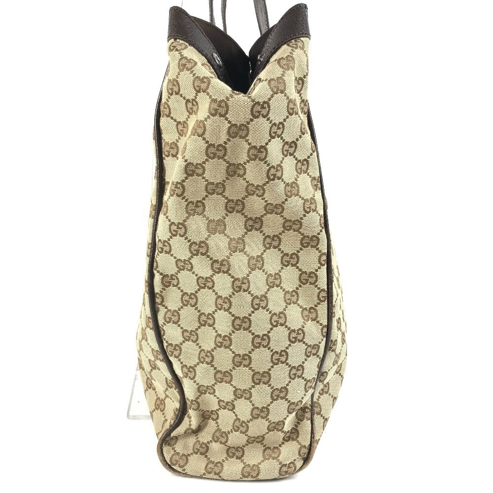 GUCCI 152601 GG Logo Vertical Tote Bag, Shoulder Bag, GG Canvas/Leather, Unisex, Beige