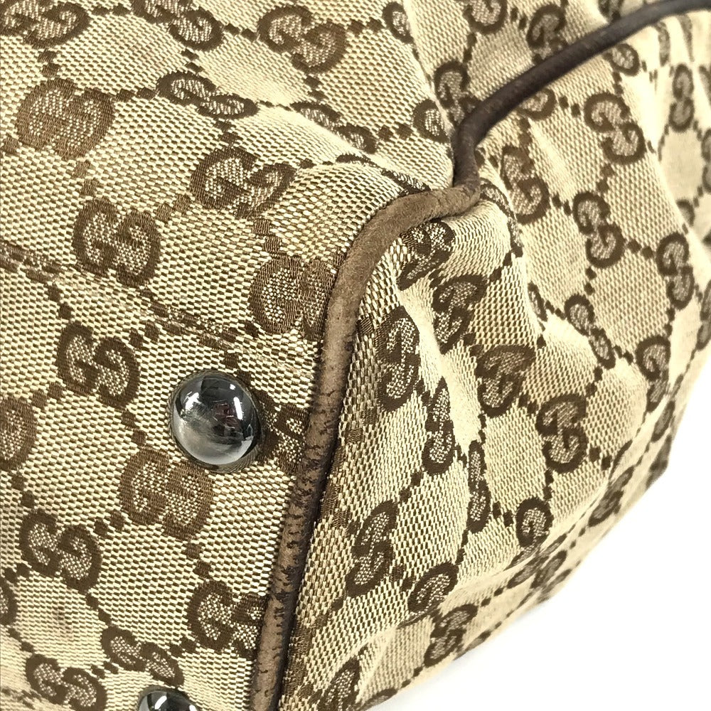 GUCCI 152601 GG Logo Vertical Tote Bag, Shoulder Bag, GG Canvas/Leather, Unisex, Beige