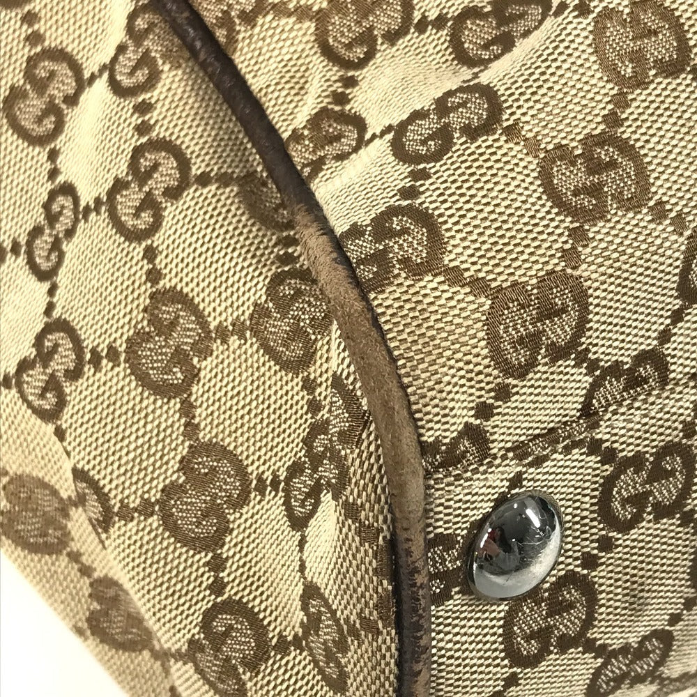 GUCCI 152601 GG Logo Vertical Tote Bag, Shoulder Bag, GG Canvas/Leather, Unisex, Beige