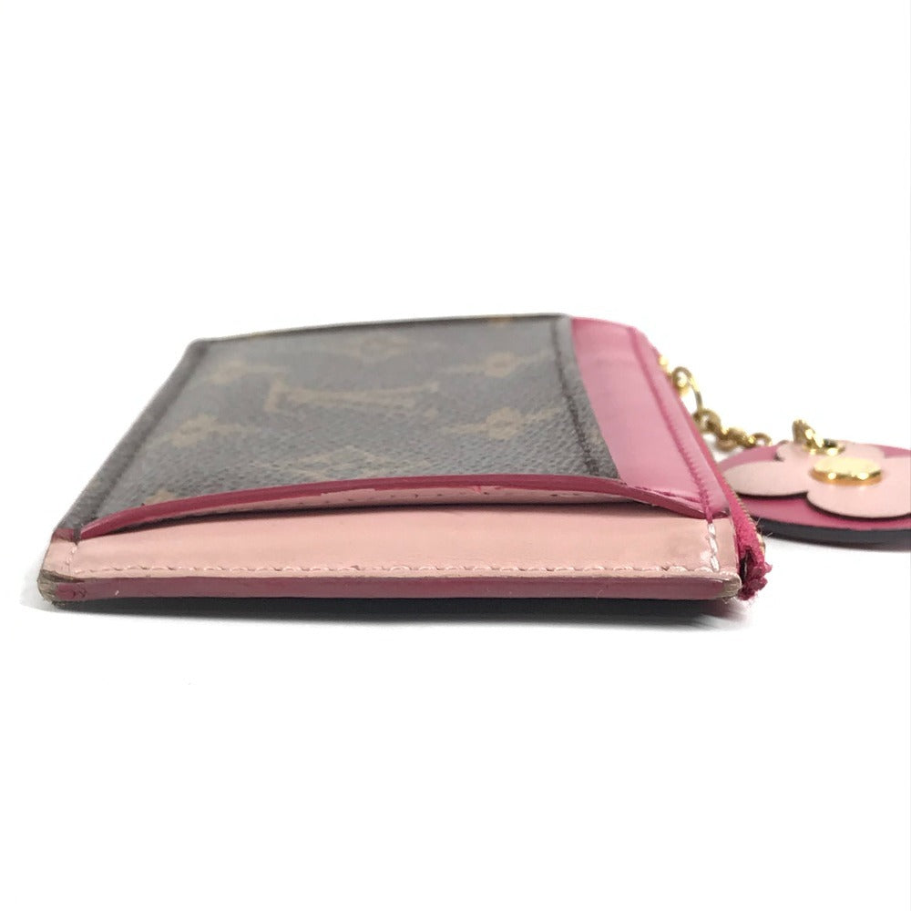 LOUIS VUITTON M67494 モノグラム ポルトカルト・ジップ フラワーチャーム 小銭入れ 財布 コインケース モノグラムキャンバス レディース ピンク