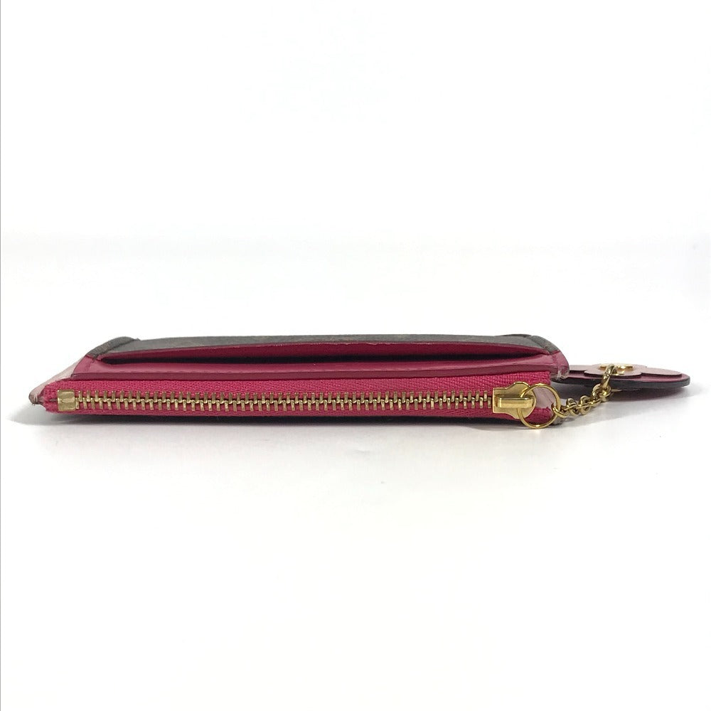 LOUIS VUITTON M67494 モノグラム ポルトカルト・ジップ フラワーチャーム 小銭入れ 財布 コインケース モノグラムキャンバス レディース ピンク