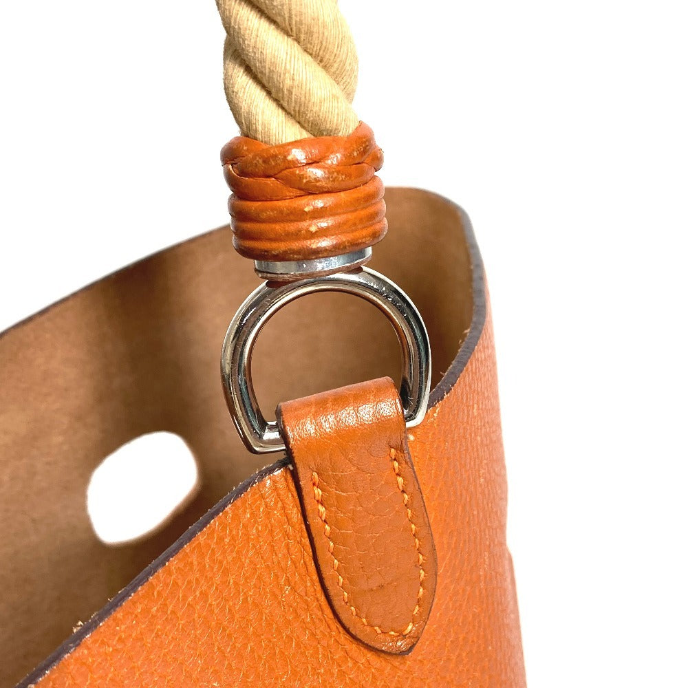 HERMES 肩掛け ハンドバッグ マンジョワールMM マンジョワール MM バケツ型 ロープハンドル カバン ショルダーバッグ トリヨンクレマンス レディース オレンジ