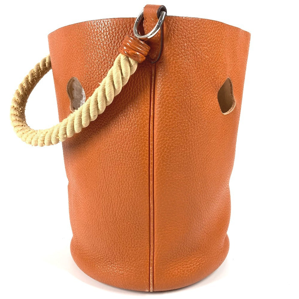 HERMES 肩掛け ハンドバッグ マンジョワールMM マンジョワール MM バケツ型 ロープハンドル カバン ショルダーバッグ トリヨンクレマンス レディース オレンジ