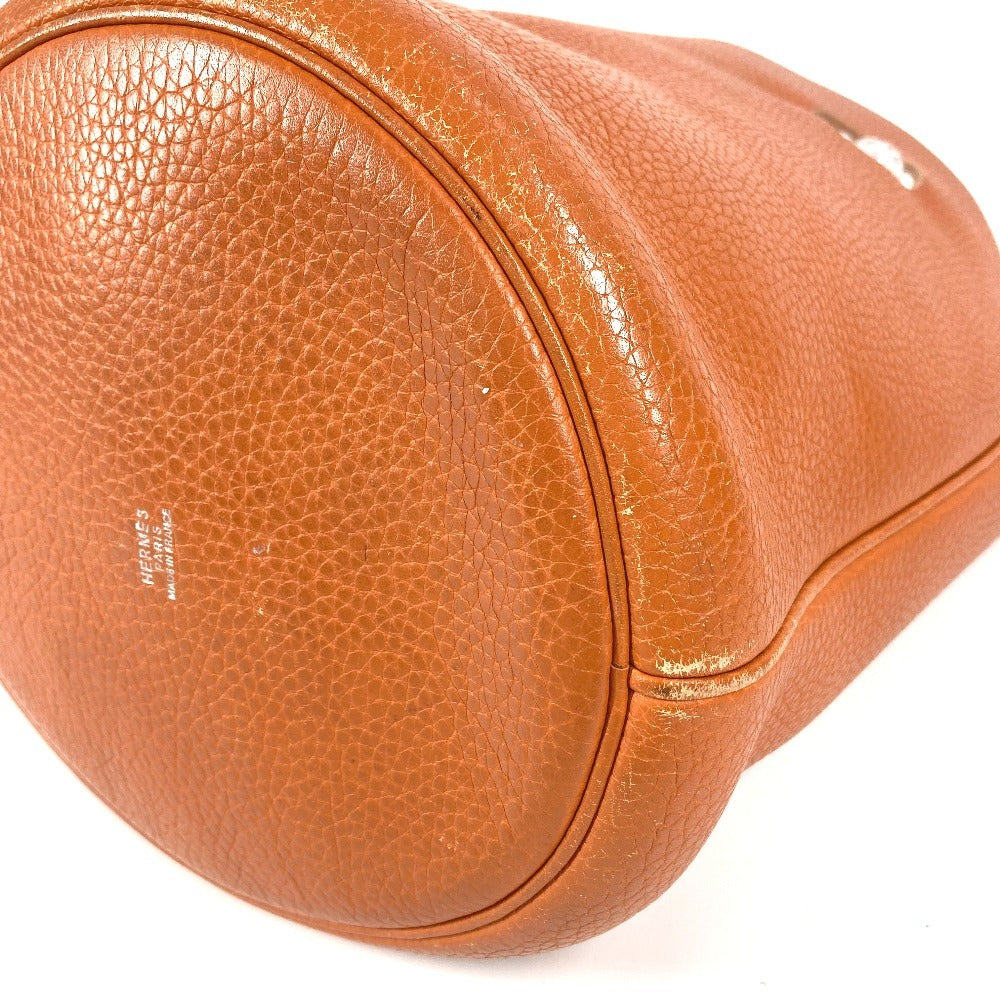 HERMES 肩掛け ハンドバッグ マンジョワールMM マンジョワール MM バケツ型 ロープハンドル カバン ショルダーバッグ トリヨンクレマンス レディース オレンジ