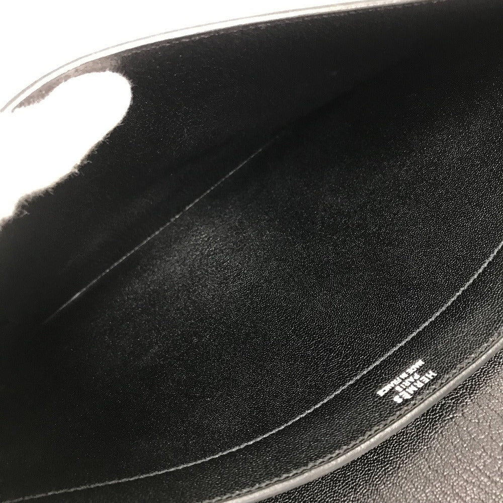 HERMES Sac A Depeche Pouch, Clutch Bag, Leather, Unisex, Black