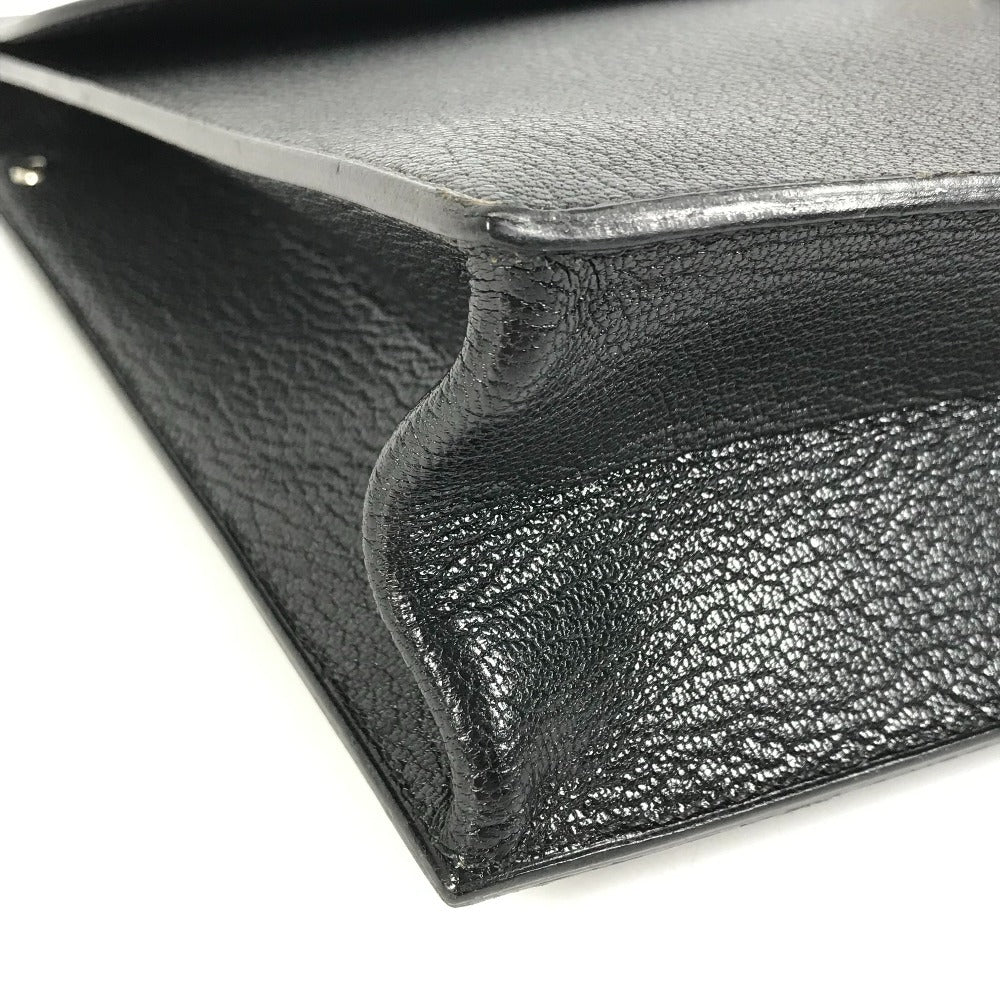 HERMES Sac A Depeche Pouch, Clutch Bag, Leather, Unisex, Black