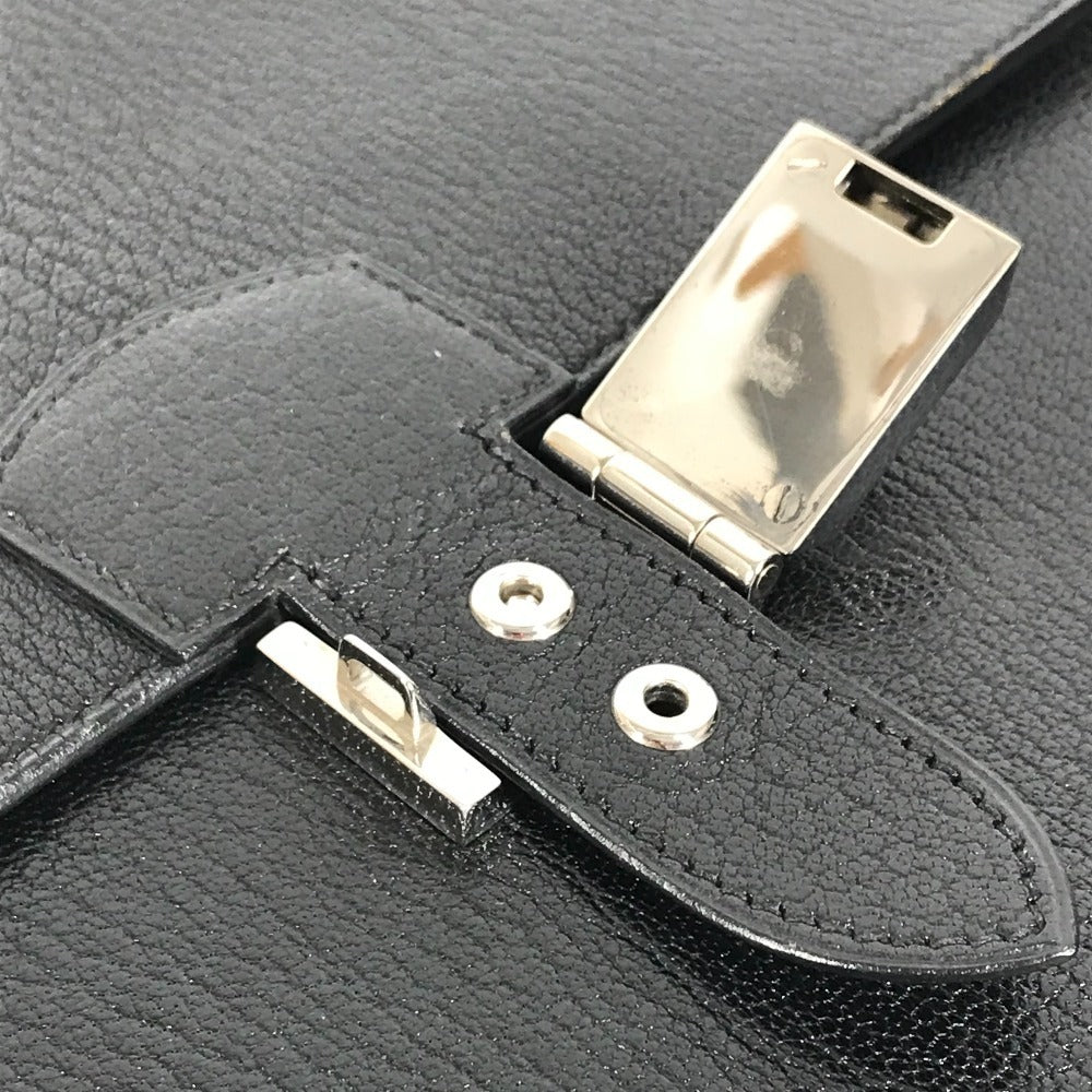 HERMES Sac A Depeche Pouch, Clutch Bag, Leather, Unisex, Black