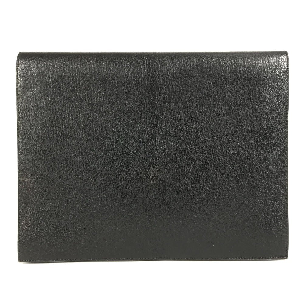 HERMES Sac A Depeche Pouch, Clutch Bag, Leather, Unisex, Black