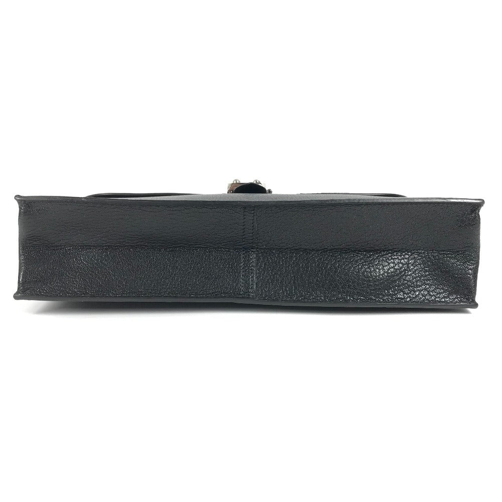HERMES Sac A Depeche Pouch, Clutch Bag, Leather, Unisex, Black