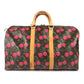 LOUIS VUITTON M95011 モノグラムチェリー 村上隆 キーポル45 キーポル 45 カバン 旅行バッグ トラベルバッグ ボストンバッグ モノグラムチェリーキャンバス レディース ブラウン