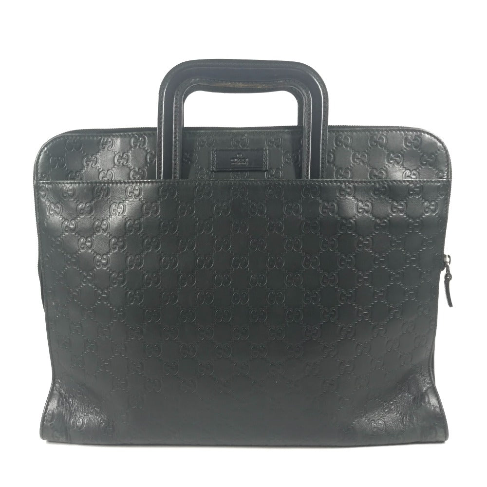 GUCCI 152604 Handbag, Document Bag, Guccissima GG Logo Business Bag, Tote Bag, Briefcase, Shimmer Leather, Men's, Black
