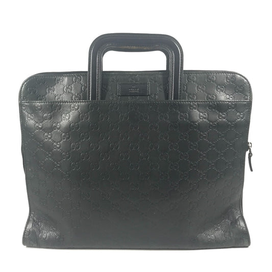 GUCCI 152604 ハンドバッグ 書類バッグ グッチシマ GG ロゴ ビジネスバッグ カバン トートバッグ ブリーフケース シマレザー メンズ ブラック