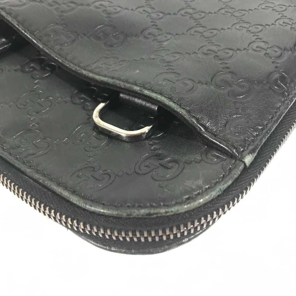 GUCCI 152604 Handbag, Document Bag, Guccissima GG Logo Business Bag, Tote Bag, Briefcase, Shimmer Leather, Men's, Black