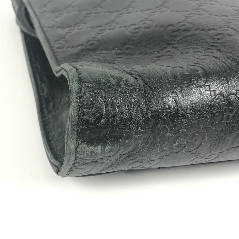 GUCCI 152604 Handbag, Document Bag, Guccissima GG Logo Business Bag, Tote Bag, Briefcase, Shimmer Leather, Men's, Black