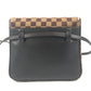 LOUIS VUITTON M92130 Damier Sauvage Gazelle Shoulder Bag, Crossbody Pochette, Flap, Pony/Leather, Brown Ebene Leather, Women's