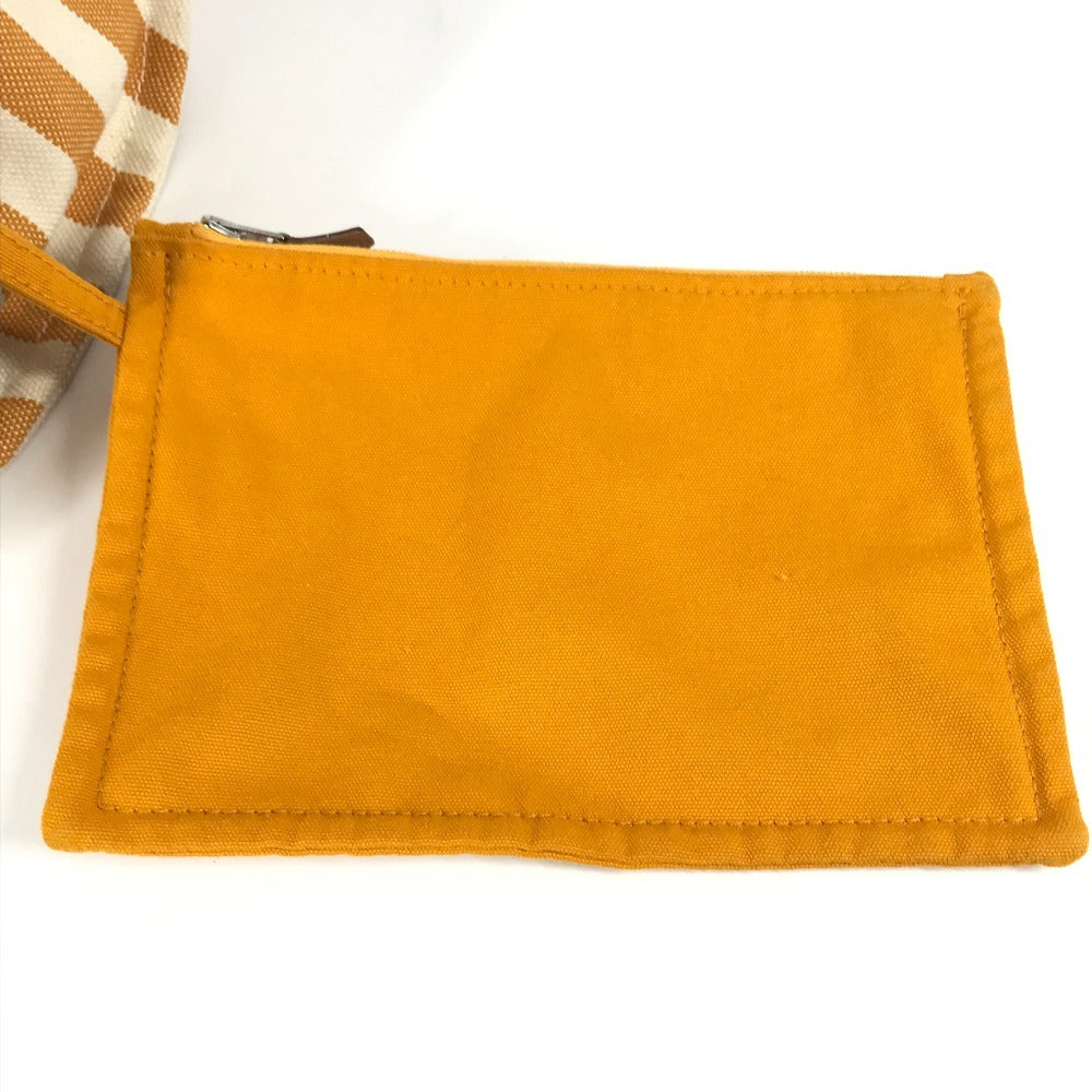 HERMES Cannes PM Tote Bag with Border Pouch, Canvas Handbag, Women's, Yellow