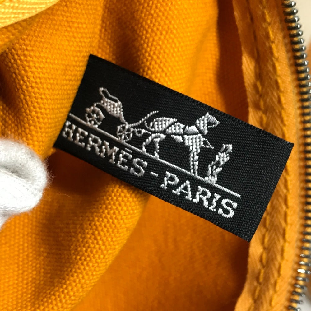 HERMES Cannes PM Tote Bag with Border Pouch, Canvas Handbag, Women's, Yellow